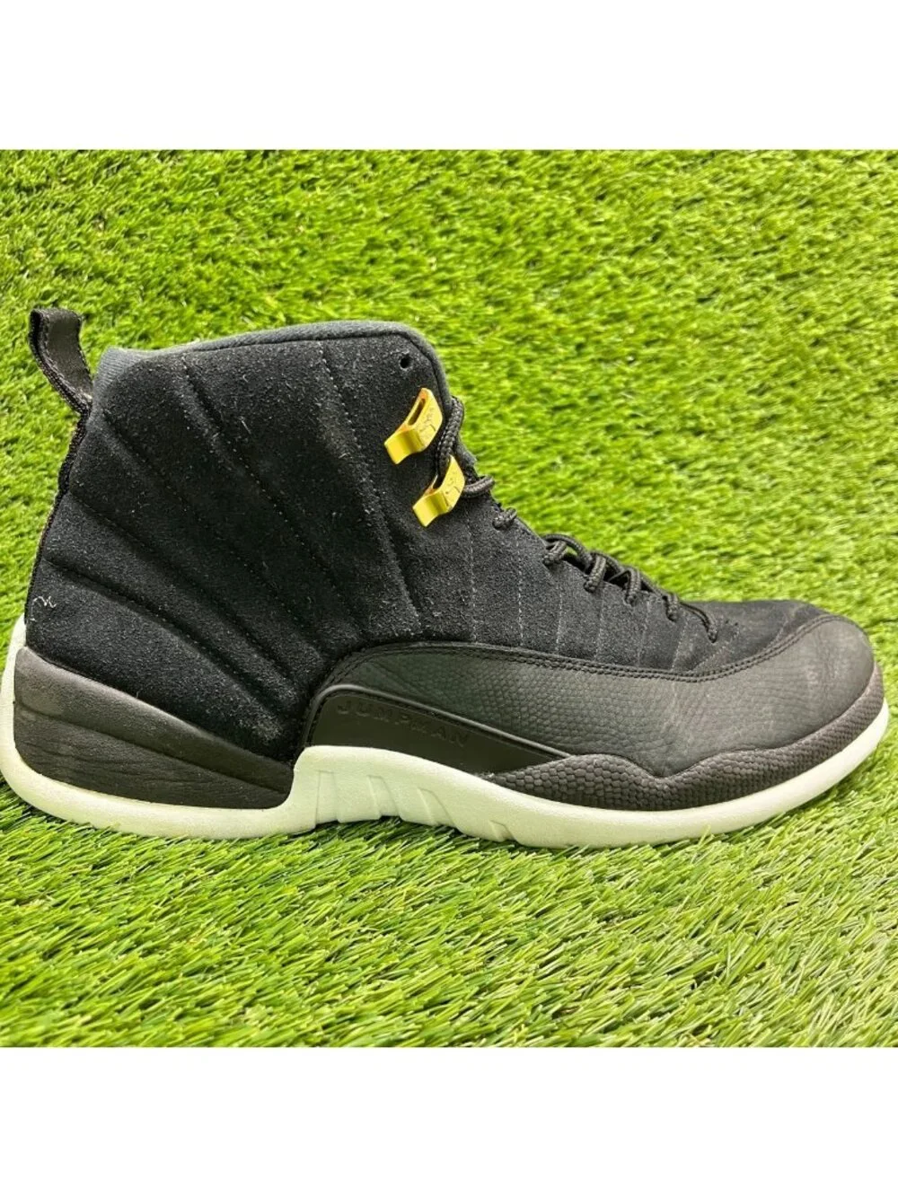 Nike Air Jordan 12 Retro Reverse Taxi Mens Size 15 Black Athletic Shoes Sneakers